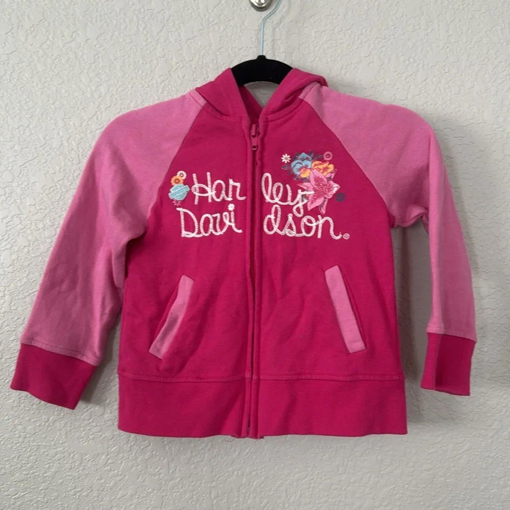 Harley-Davidson motorcycles hot pink baby girl 2t warmup outfit jacket pants